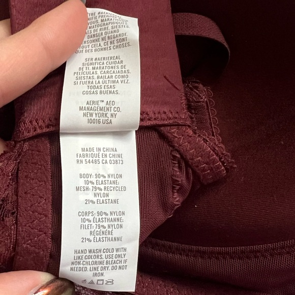 Aerie Real Power Wireless Push Up Joy Lace Bra in Royal Berry Size 32C New - Picture 11 of 11